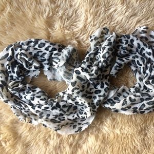 Leopard Print Infinity Scarf w/Loose Ruffled Edge